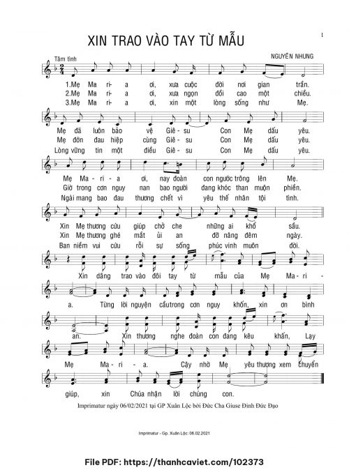Xin trao vào tay Từ Mẫu - Nguyên Nhung - trang 1
