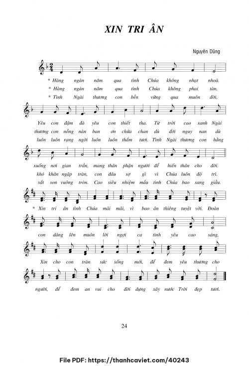 Xin tri ân - Nguyên Dũng - trang 1