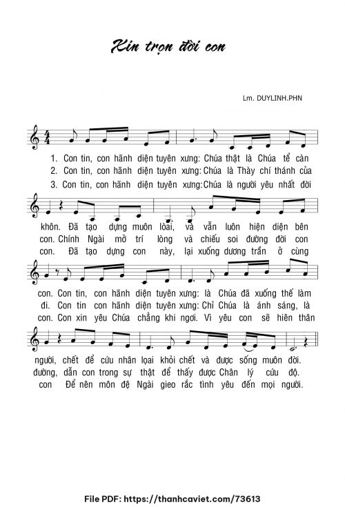 Xin trọn đời con - Lm. DUYLINH.PHN - trang 1