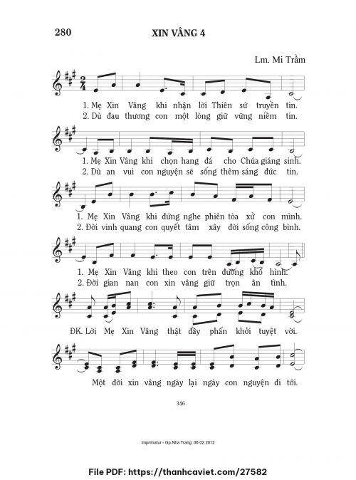 Xin vâng 4 - Lm. Mi Trầm - trang 1