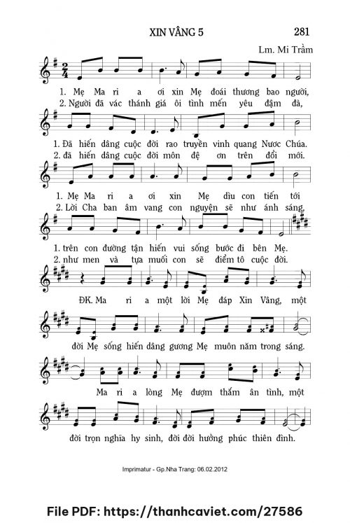 Xin vâng 5 - Lm. Mi Trầm - trang 1