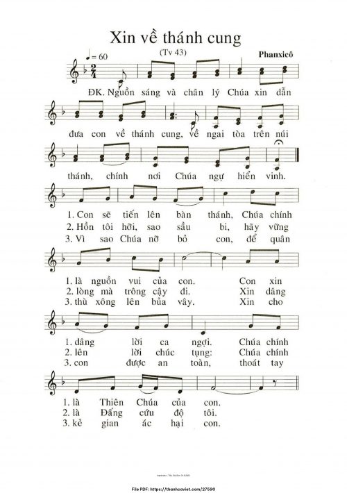 Xin về thánh cung - Phanxicô - trang 1