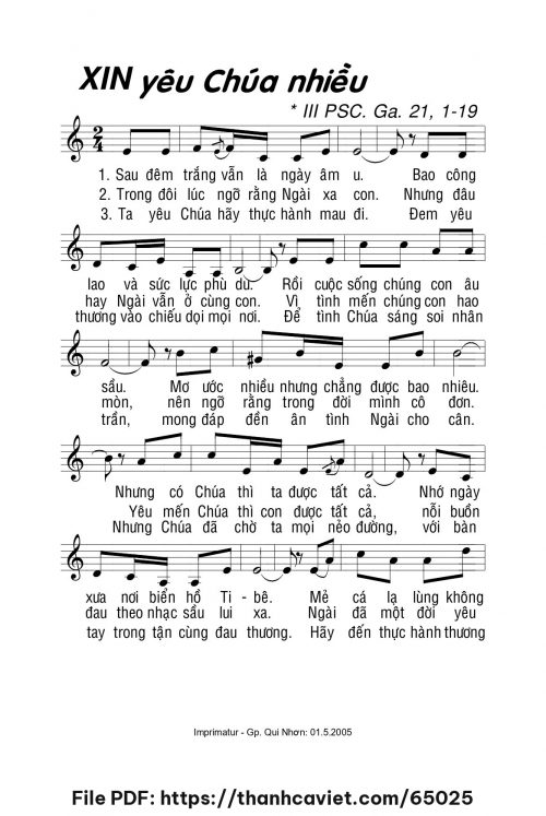 Xin yêu Chúa nhiều - Lm. La Thập Tự - trang 1