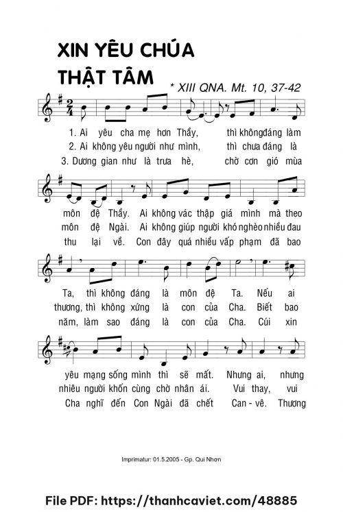 Xin yêu Chúa thật tâm - Lm. La Thập Tự - trang 1