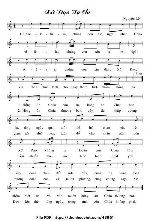 Xứ Đạo tạ ơn - Lm. Nguyên Lễ - trang 1
