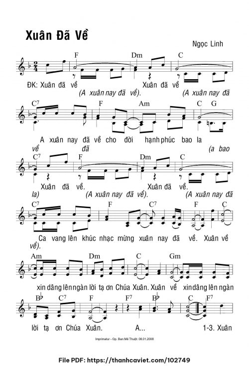 Xuân đã về - Ngọc Linh - trang 1
