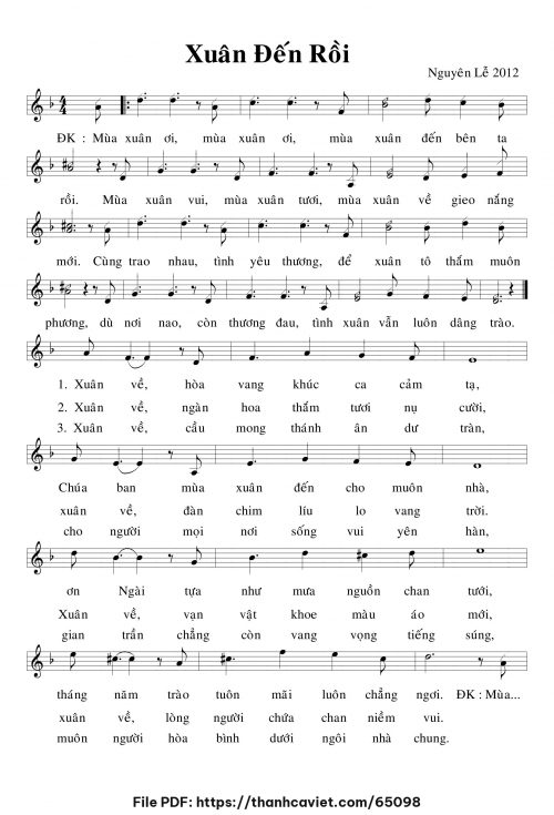 Xuân đến rồi - Lm. Nguyên Lễ - trang 1