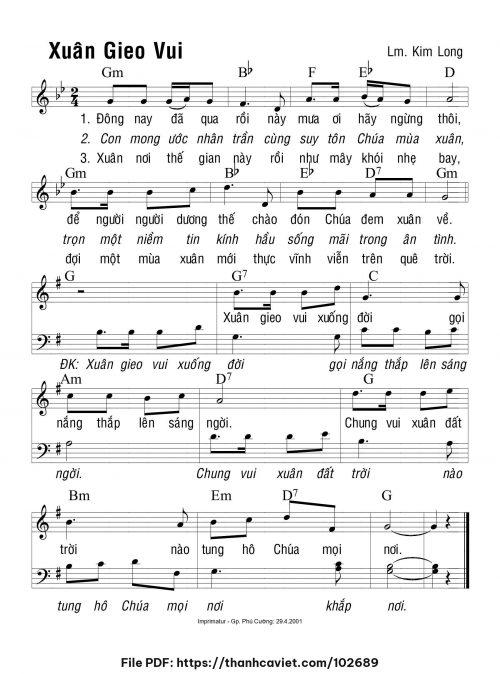 Xuân gieo vui - Lm. Kim Long - trang 1