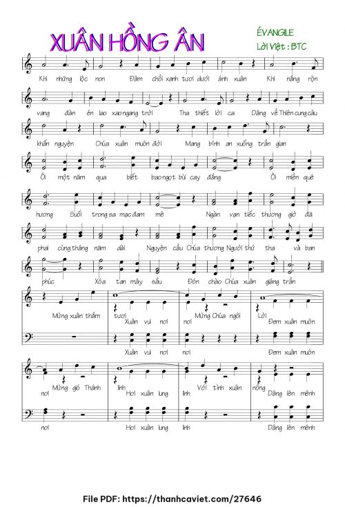 Xuân hồng ân - Nhạc quốc tế - trang 1