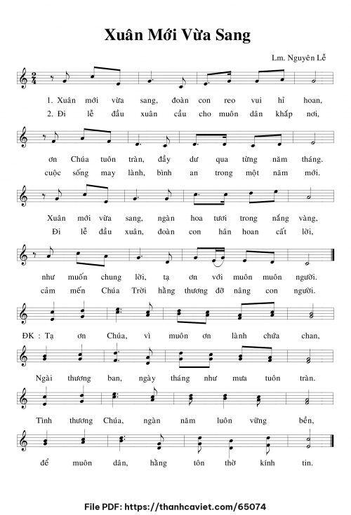 Xuân mới vừa sang - Lm. Nguyên Lễ - trang 1