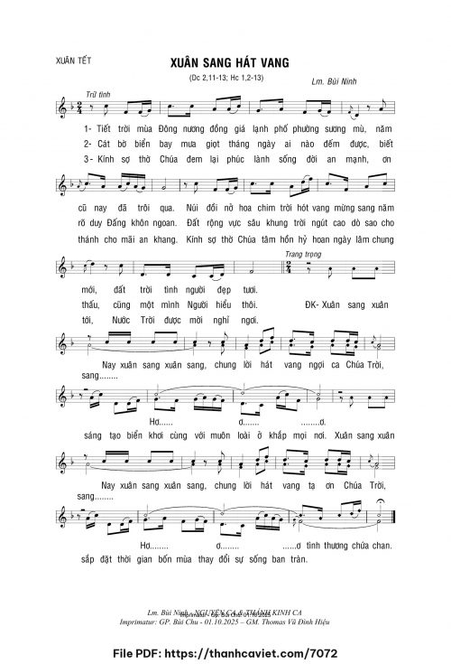 Xuân sang hát vang - Lm. Bùi Ninh - trang 1