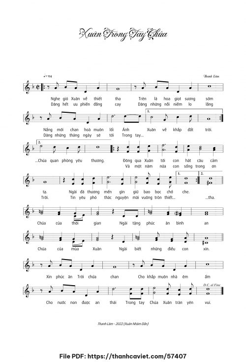 Xuân trong tay Chúa - Thanh Lâm (Song Mộc) - trang 1