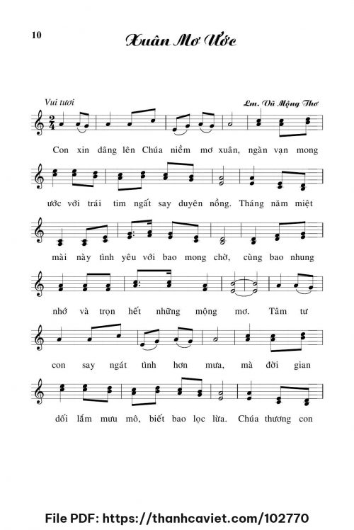 Xuân ước mơ - Lm. Vũ Mộng Thơ - trang 1