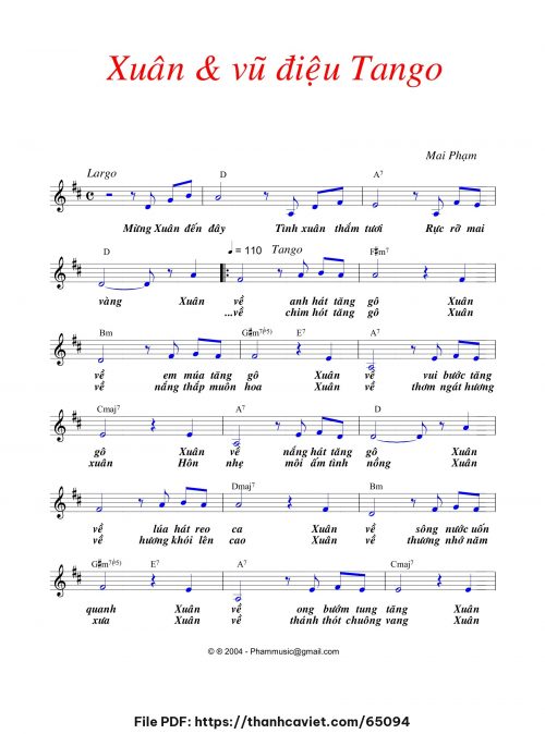 Xuân và vũ điệu Tango - Mai Phạm - trang 1