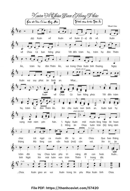Xuân về Chúa ban hồng phúc - Thanh Lâm (Song Mộc) - trang 1