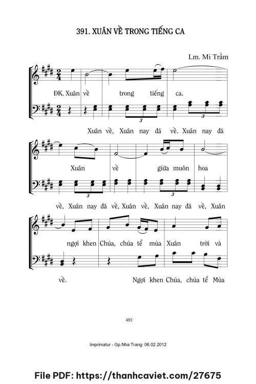 Xuân về trong tiếng ca - Lm. Mi Trầm - trang 1