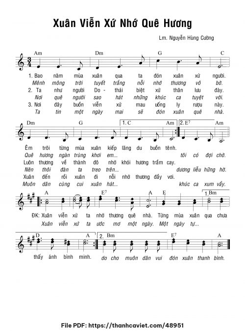 Xuân viễn xứ nhớ quê hương - Lm. Nguyễn Hùng Cường - trang 1
