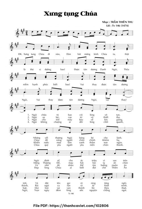 Xưng tụng Chúa - Trầm Thiên Thu - trang 1