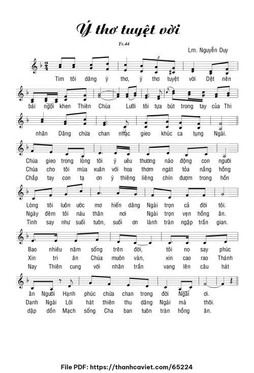 Ý thơ tuyệt vời - Lm. Nguyễn Duy - trang 1