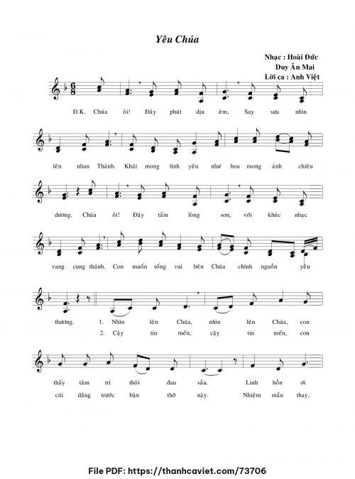 Yêu Chúa - Lm. Hoài Đức - Lm. Duy Ân Mai - trang 1