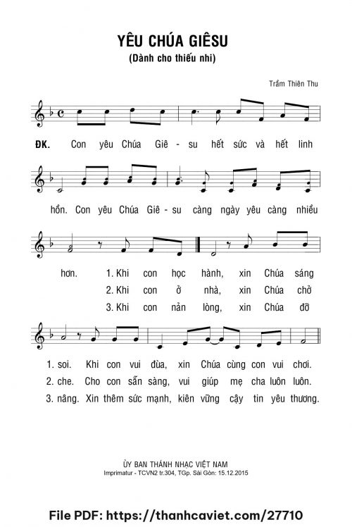 Yêu Chúa Giêsu - Trầm Thiên Thu - trang 1
