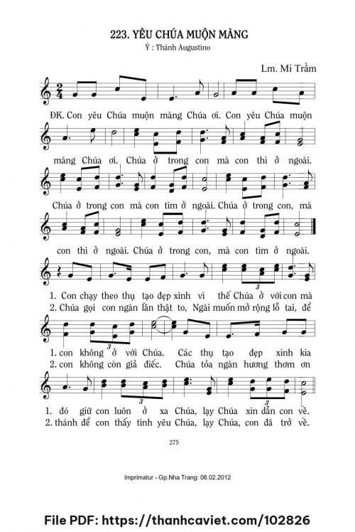 Yêu Chúa muộn màng - Lm. Mi Trầm - trang 1