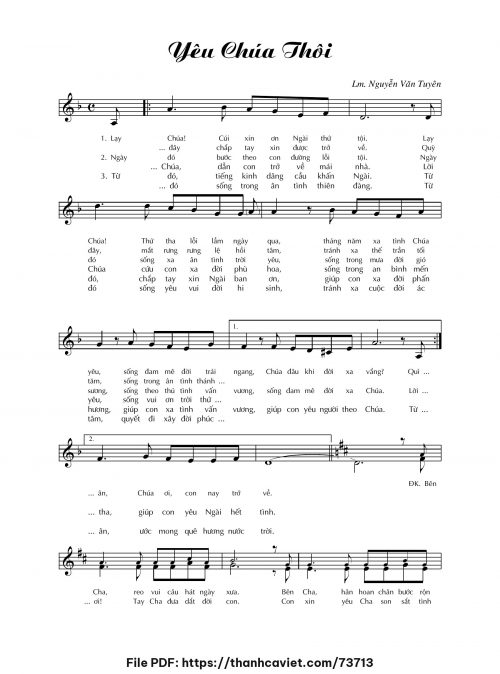 Yêu Chúa thôi - Lm. Nguyễn Văn Tuyên - trang 1