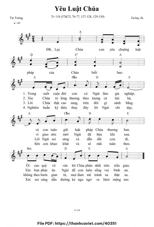 Yêu luật Chúa - Tường Ân - trang 1