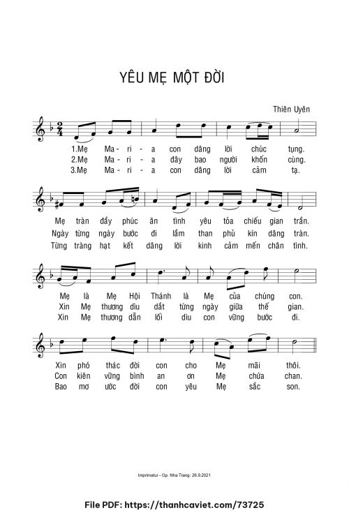 Yêu Mẹ một đời - Sr. Thiên Uyên - trang 1