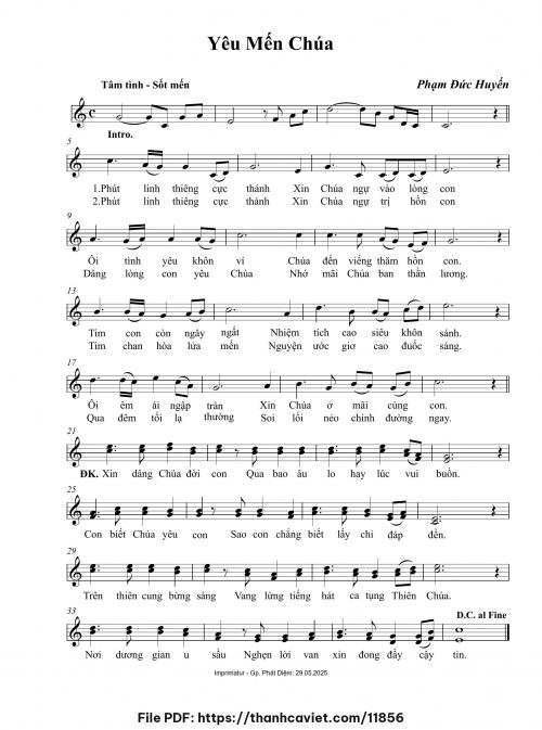 Yêu mến Chúa - Phạm Đức Huyến - trang 1