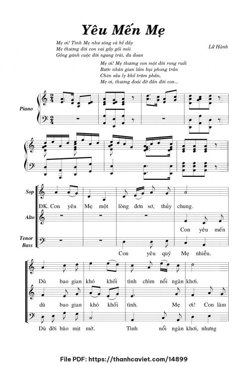 Yêu mến Mẹ - Lữ Hành - trang 1