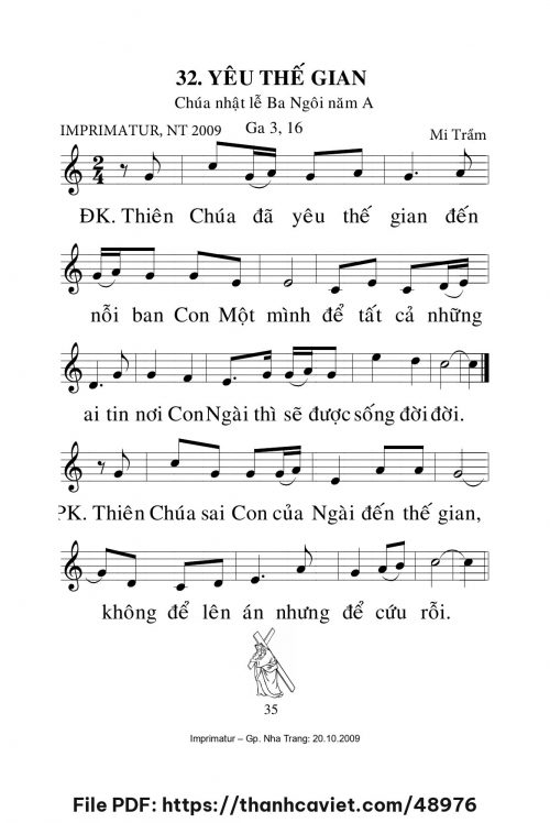 Yêu mến thế gian [Lễ Chúa Ba Ngôi năm A] – - Lm. Mi Trầm - trang 1