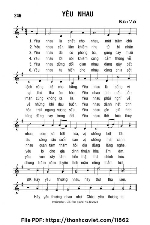 Yêu nhau - Lm. Bạch Vân - trang 1