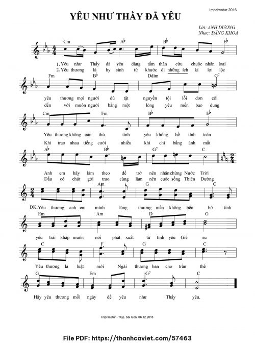 Yêu như Thầy đã yêu - Đăng Khoa - trang 1