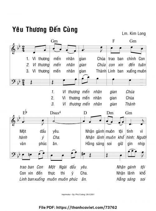 Yêu thương đến cùng - Lm. Kim Long - trang 1
