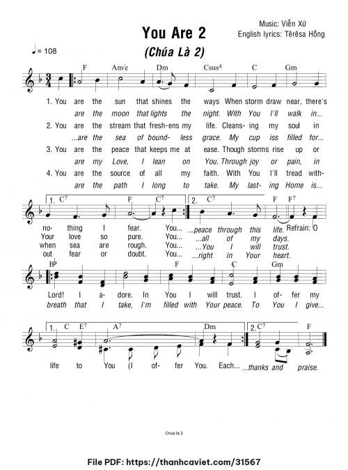 You Are 2 - Viễn Xứ (English lyrics: Têrêsa Hồng) - trang 1