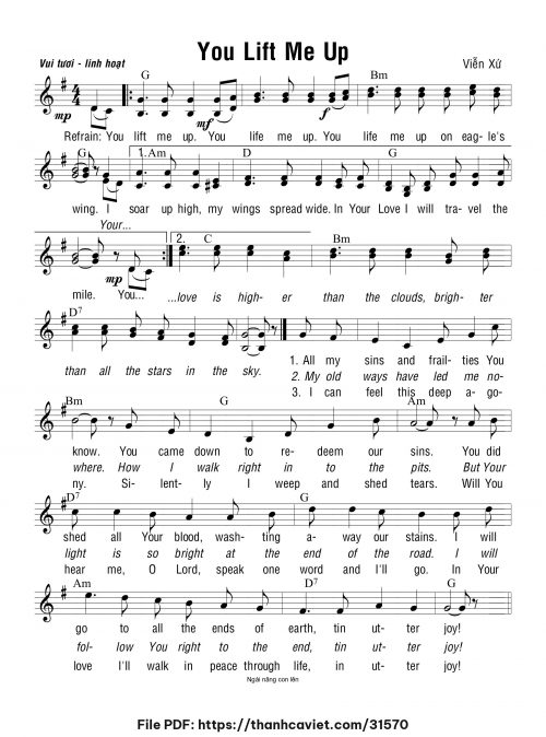 You Lift Me Up - Viễn Xứ (English lyrics: Têrêsa Hồng) - trang 1