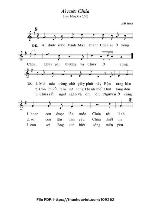 Ai rước Chúa - Hải Triều - trang 1