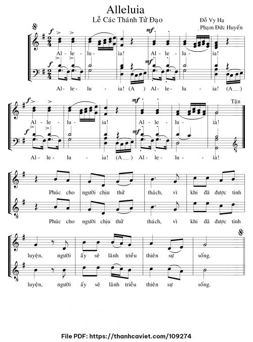 Alleluia Lễ Các Thánh Tử Đạo - Đỗ Vy Hạ - trang 1