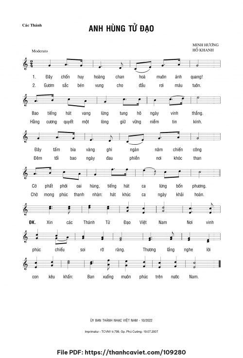 Anh Hùng Tử Đạo - Hồ Khanh - Minh Hương - trang 1