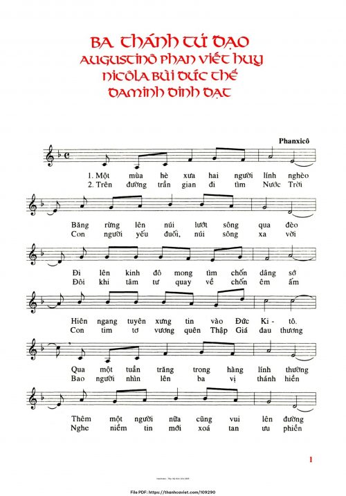 Ba Thánh Tử Đạo - Phanxicô - trang 1