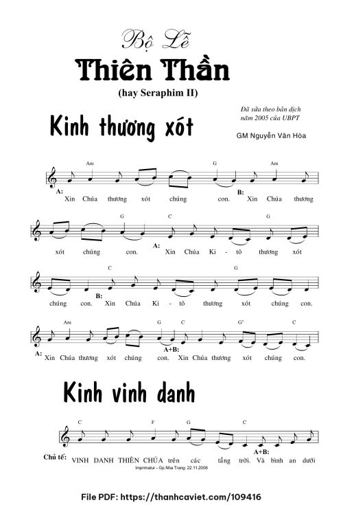 Bộ Lễ Thiên Thần - Gm. Nguyễn Văn Hòa - trang 1