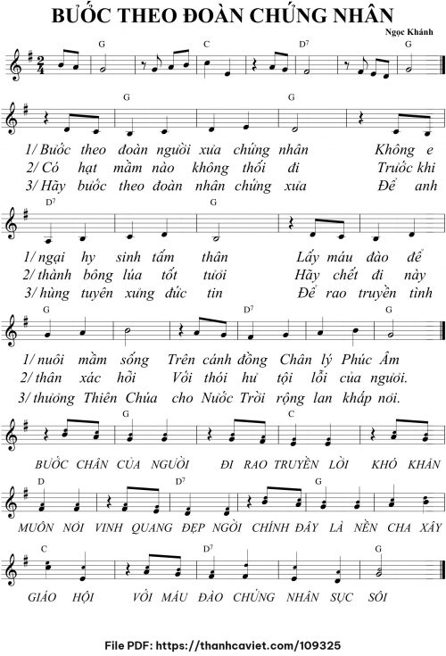 Bước theo đoàn chứng nhân - Ngọc Khánh - trang 1