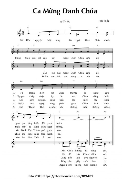 Ca mừng danh Chúa - Hải Triều - trang 1