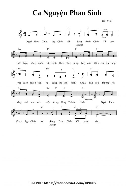 Ca nguyện Phan Sinh - Hải Triều - trang 1