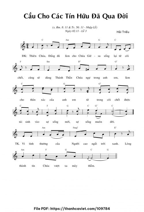 Cầu cho các tín hữu đã qua đời 3 - Hải Triều - trang 1