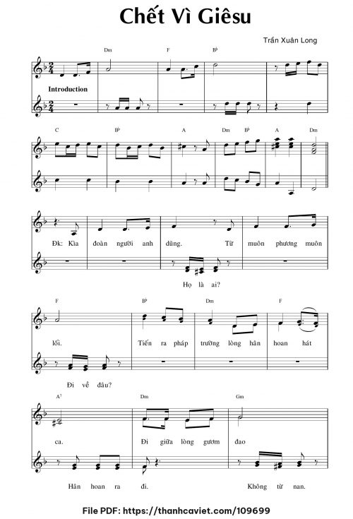 Chết vì Giêsu - Trần Xuân Long - trang 1