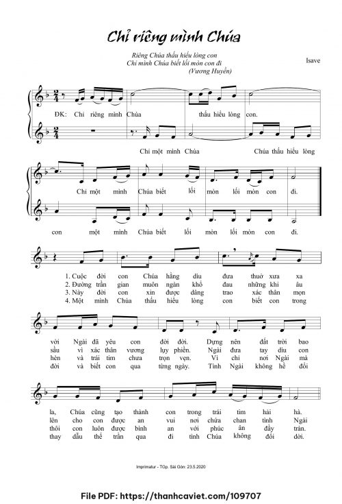 Chỉ riêng mình Chúa - Sr. Isave - trang 1