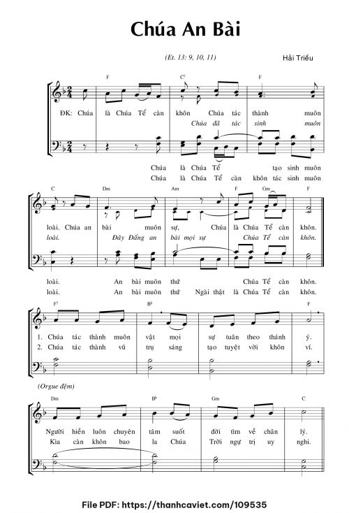 Chúa an bài - Hải Triều - trang 1