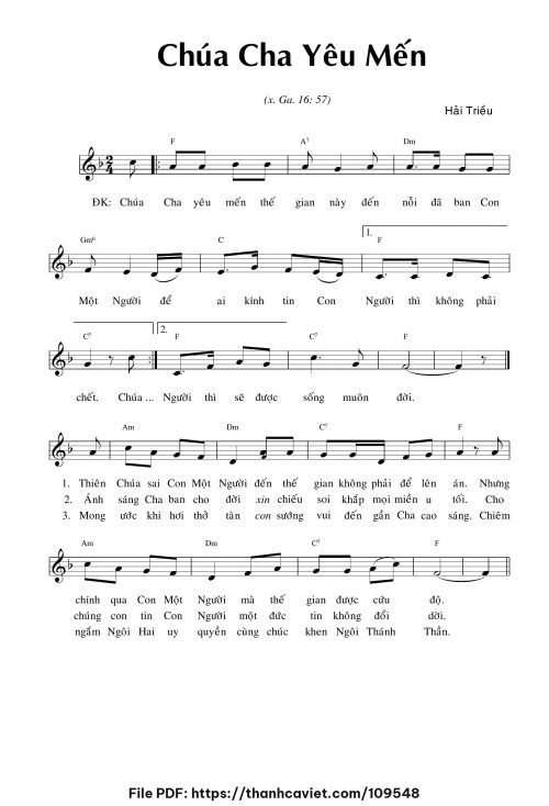 Chúa Cha yêu mến - Hải Triều - trang 1